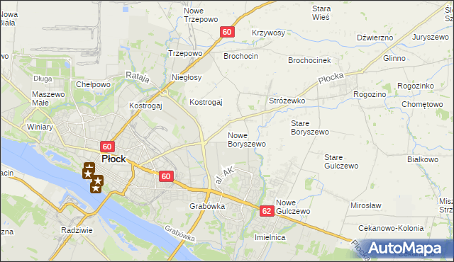 mapa Nowe Boryszewo, Nowe Boryszewo na mapie Targeo