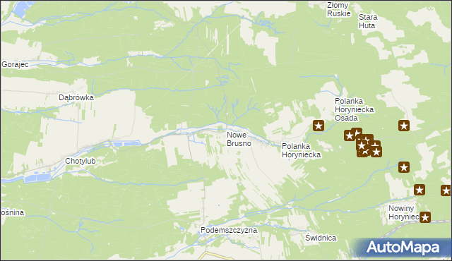 mapa Nowe Brusno, Nowe Brusno na mapie Targeo