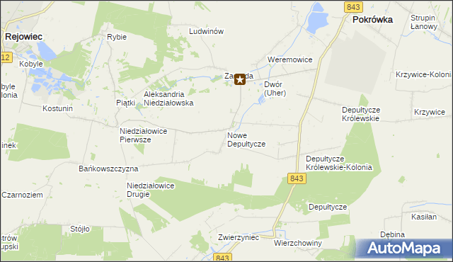 mapa Nowe Depułtycze, Nowe Depułtycze na mapie Targeo