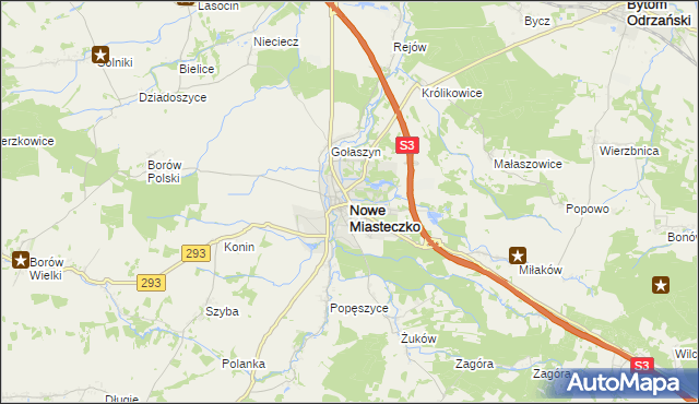 mapa Nowe Miasteczko, Nowe Miasteczko na mapie Targeo