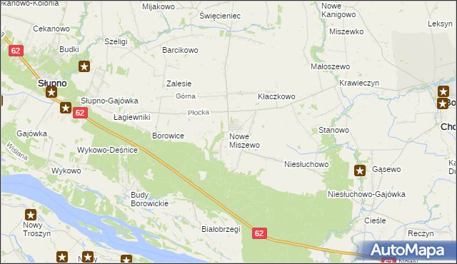 mapa Nowe Miszewo, Nowe Miszewo na mapie Targeo