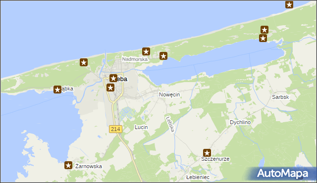 mapa Nowęcin, Nowęcin na mapie Targeo