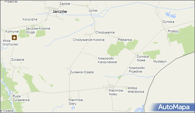 mapa Nowosiółki Kardynalskie, Nowosiółki Kardynalskie na mapie Targeo