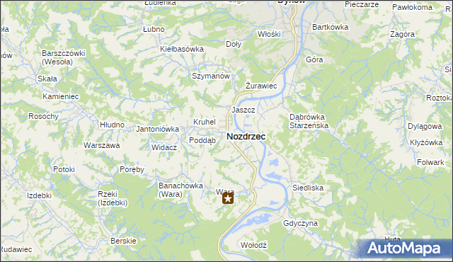 mapa Nozdrzec, Nozdrzec na mapie Targeo