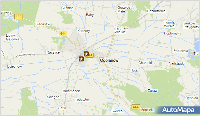 mapa Odolanów powiat ostrowski, Odolanów powiat ostrowski na mapie Targeo