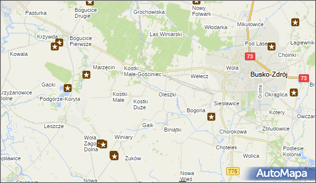 mapa Oleszki, Oleszki na mapie Targeo