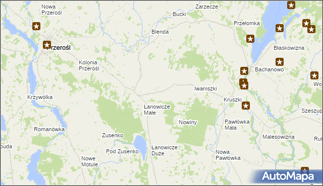 mapa Olszanka gmina Przerośl, Olszanka gmina Przerośl na mapie Targeo