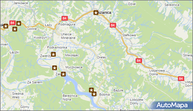 mapa Orelec, Orelec na mapie Targeo