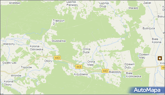 mapa Orlina Duża, Orlina Duża na mapie Targeo