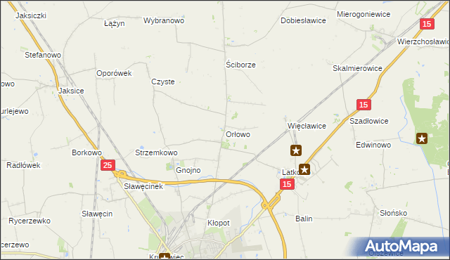 mapa Orłowo gmina Inowrocław, Orłowo gmina Inowrocław na mapie Targeo