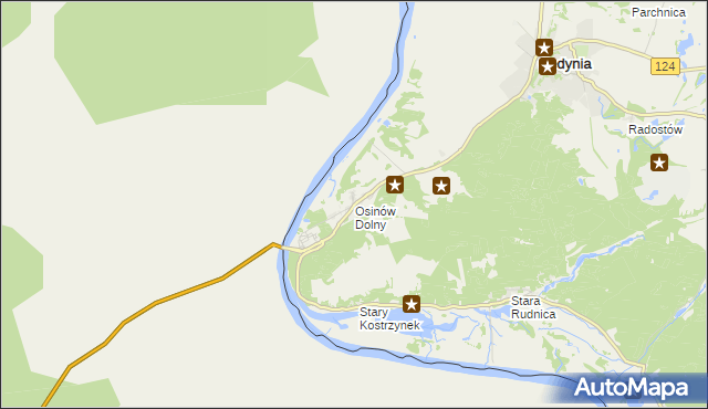mapa Osinów Dolny, Osinów Dolny na mapie Targeo