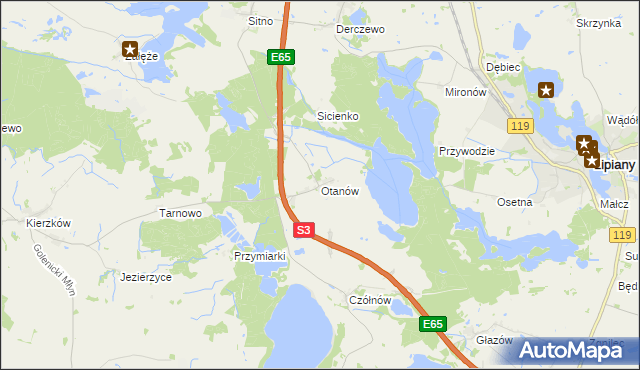 mapa Otanów, Otanów na mapie Targeo
