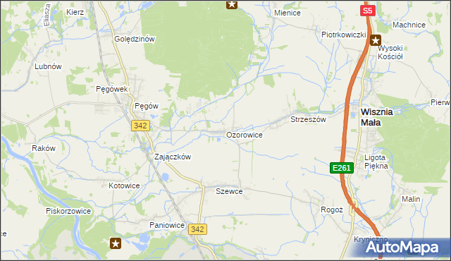 mapa Ozorowice, Ozorowice na mapie Targeo