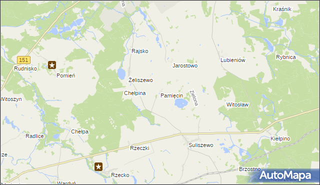 mapa Pamięcin gmina Recz, Pamięcin gmina Recz na mapie Targeo