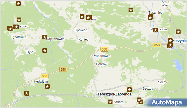 mapa Panasówka, Panasówka na mapie Targeo