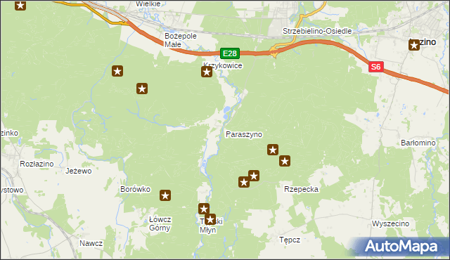 mapa Paraszyno, Paraszyno na mapie Targeo