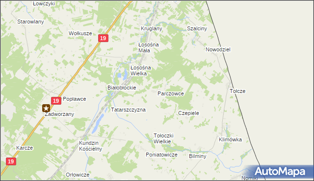 mapa Parczowce, Parczowce na mapie Targeo