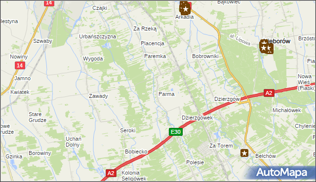 mapa Parma, Parma na mapie Targeo