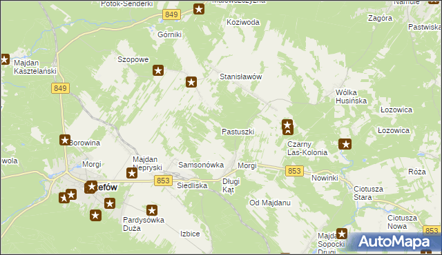 mapa Pastuszki, Pastuszki na mapie Targeo