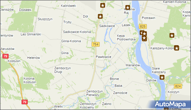 mapa Pawłowice gmina Solec nad Wisłą, Pawłowice gmina Solec nad Wisłą na mapie Targeo
