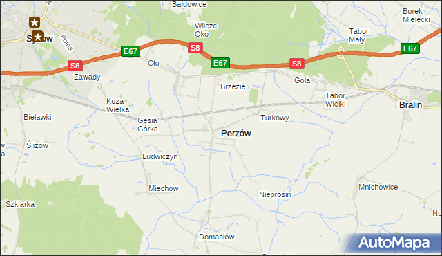 mapa Perzów, Perzów na mapie Targeo