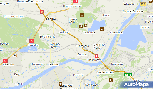 mapa Piaseczno gmina Łoniów, Piaseczno gmina Łoniów na mapie Targeo