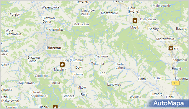 mapa Piątkowa gmina Błażowa, Piątkowa gmina Błażowa na mapie Targeo