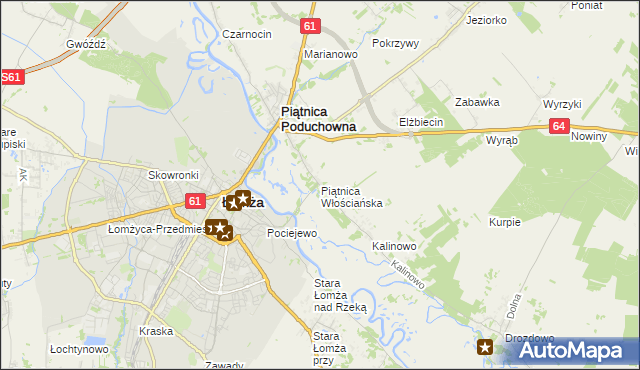 mapa Piątnica Włościańska, Piątnica Włościańska na mapie Targeo