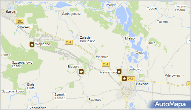 mapa Piechcin, Piechcin na mapie Targeo