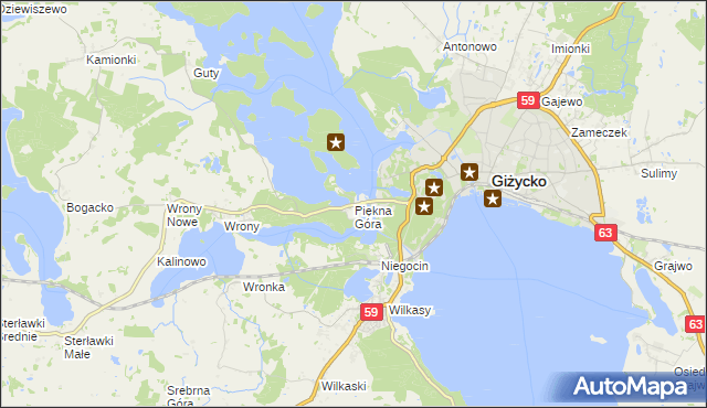 mapa Piękna Góra, Piękna Góra na mapie Targeo