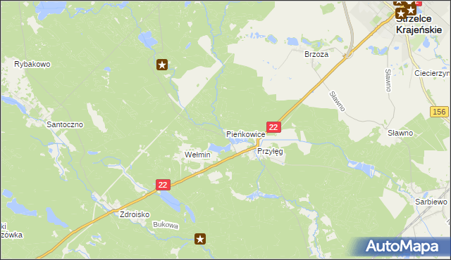 mapa Pieńkowice, Pieńkowice na mapie Targeo