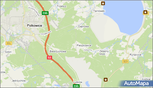 mapa Pieszkowice, Pieszkowice na mapie Targeo