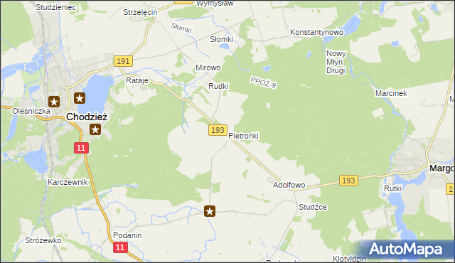 mapa Pietronki, Pietronki na mapie Targeo