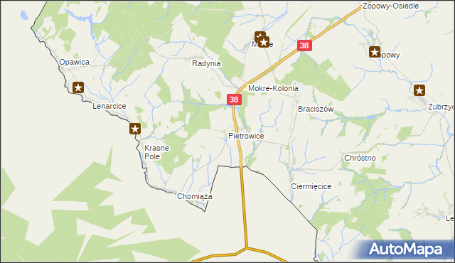 mapa Pietrowice, Pietrowice na mapie Targeo