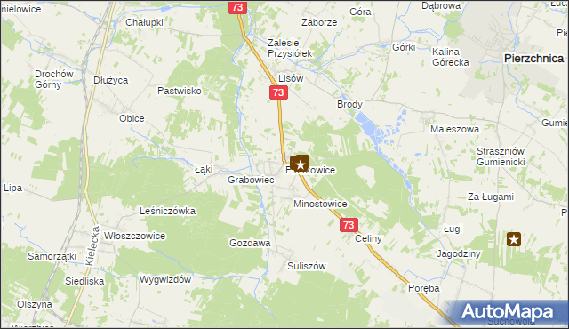 mapa Piotrkowice gmina Chmielnik, Piotrkowice gmina Chmielnik na mapie Targeo