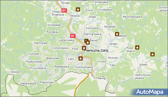 mapa Piwniczna-Zdrój, Piwniczna-Zdrój na mapie Targeo