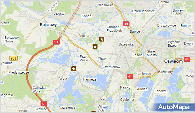 mapa Pławy, Pławy na mapie Targeo