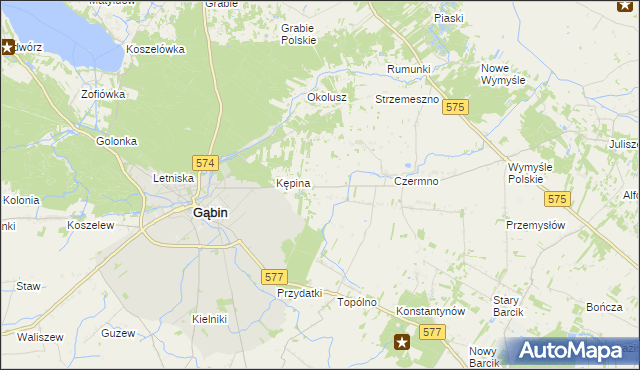 mapa Plebanka gmina Gąbin, Plebanka gmina Gąbin na mapie Targeo