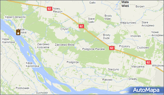 mapa Podgórze-Parcele, Podgórze-Parcele na mapie Targeo