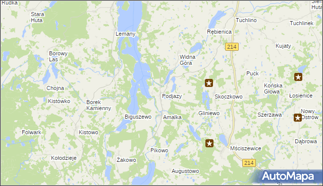 mapa Podjazy, Podjazy na mapie Targeo