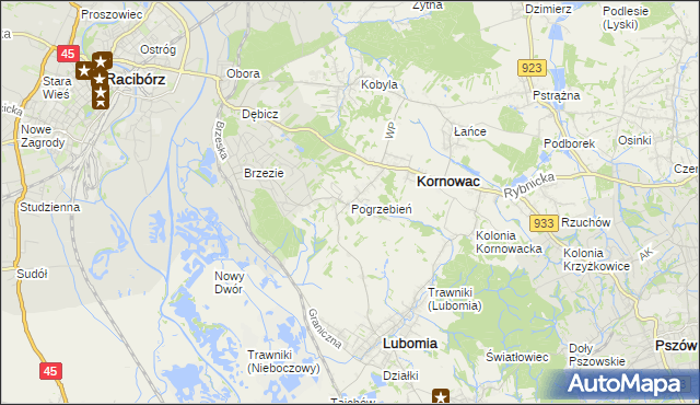 mapa Pogrzebień, Pogrzebień na mapie Targeo