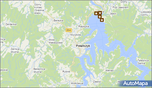 mapa Polańczyk, Polańczyk na mapie Targeo