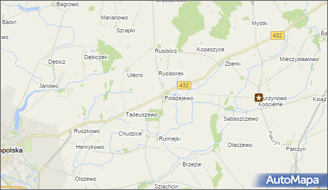 mapa Połażejewo, Połażejewo na mapie Targeo