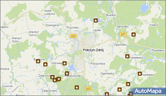 mapa Połczyn-Zdrój, Połczyn-Zdrój na mapie Targeo