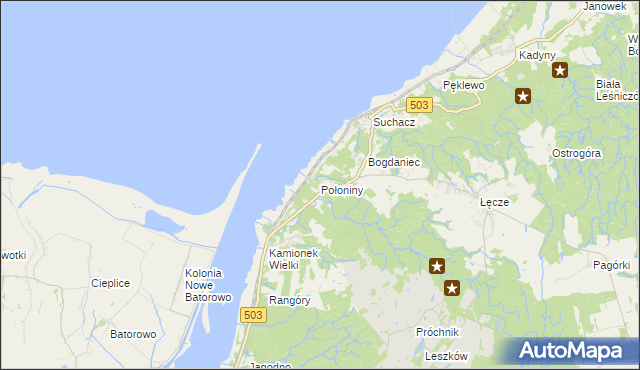 mapa Połoniny, Połoniny na mapie Targeo