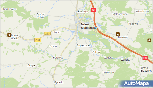 mapa Popęszyce, Popęszyce na mapie Targeo