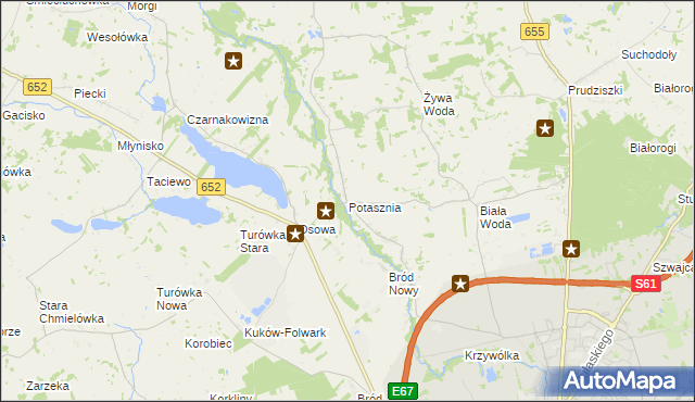 mapa Potasznia gmina Suwałki, Potasznia gmina Suwałki na mapie Targeo