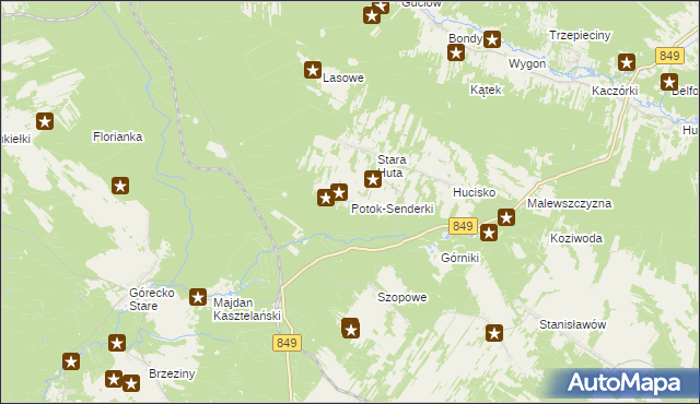 mapa Potok-Senderki, Potok-Senderki na mapie Targeo