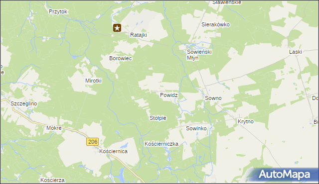 mapa Powidz gmina Polanów, Powidz gmina Polanów na mapie Targeo