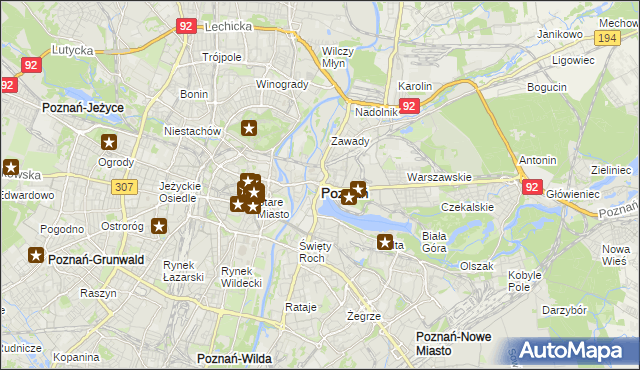 mapa Poznania, Poznań na mapie Targeo
